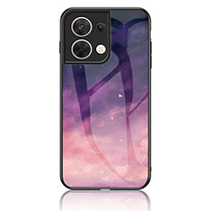 Custodia Silicone Gel Laterale Fantasia Modello Specchio Cover LS4 per Oppo Reno8 5G Viola