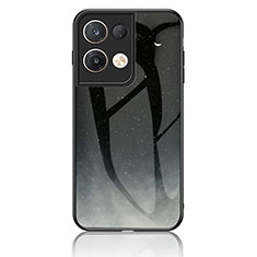 Custodia Silicone Gel Laterale Fantasia Modello Specchio Cover LS4 per Oppo Reno8 Pro+ Plus 5G Grigio