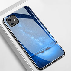 Custodia Silicone Gel Laterale Fantasia Modello Specchio Cover M01 per Apple iPhone 11 Blu