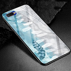 Custodia Silicone Gel Laterale Fantasia Modello Specchio Cover M01 per Oppo R15X Cielo Blu