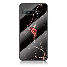 Custodia Silicone Gel Laterale Fantasia Modello Specchio Cover per Asus ROG Phone 3 Oro e Nero