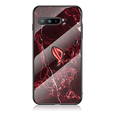 Custodia Silicone Gel Laterale Fantasia Modello Specchio Cover per Asus ROG Phone 3 Rosso