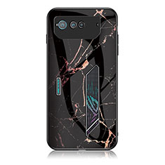 Custodia Silicone Gel Laterale Fantasia Modello Specchio Cover per Asus ROG Phone 6 Oro e Nero