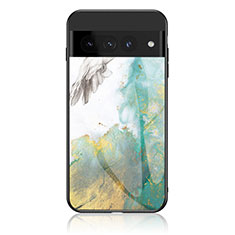 Custodia Silicone Gel Laterale Fantasia Modello Specchio Cover per Google Pixel 7 Pro 5G Verde