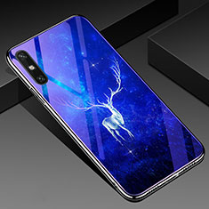 Custodia Silicone Gel Laterale Fantasia Modello Specchio Cover per Huawei Enjoy 10e Blu