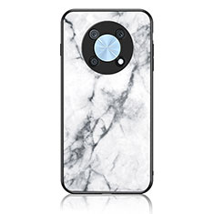 Custodia Silicone Gel Laterale Fantasia Modello Specchio Cover per Huawei Enjoy 50 Pro Bianco