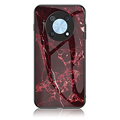 Custodia Silicone Gel Laterale Fantasia Modello Specchio Cover per Huawei Enjoy 50 Pro Rosso