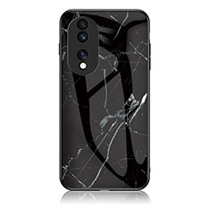 Custodia Silicone Gel Laterale Fantasia Modello Specchio Cover per Huawei Honor 70 Pro 5G Nero