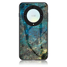 Custodia Silicone Gel Laterale Fantasia Modello Specchio Cover per Huawei Honor Magic5 Lite 5G Blu