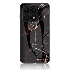 Custodia Silicone Gel Laterale Fantasia Modello Specchio Cover per Huawei Honor X8 5G Oro e Nero