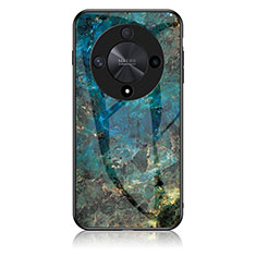 Custodia Silicone Gel Laterale Fantasia Modello Specchio Cover per Huawei Honor X9b 5G Blu
