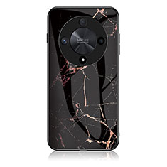 Custodia Silicone Gel Laterale Fantasia Modello Specchio Cover per Huawei Honor X9b 5G Oro e Nero
