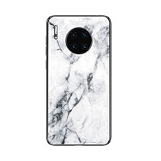 Custodia Silicone Gel Laterale Fantasia Modello Specchio Cover per Huawei Mate 30 Pro 5G Bianco