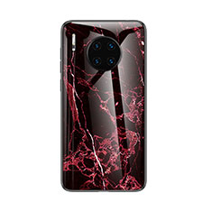 Custodia Silicone Gel Laterale Fantasia Modello Specchio Cover per Huawei Mate 30 Rosso