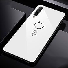 Custodia Silicone Gel Laterale Fantasia Modello Specchio Cover per Huawei P Smart Pro (2019) Bianco