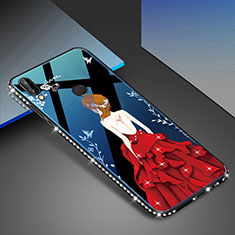 Custodia Silicone Gel Laterale Fantasia Modello Specchio Cover per Huawei P20 Lite Rosso e Nero