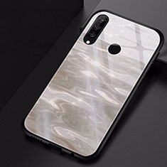 Custodia Silicone Gel Laterale Fantasia Modello Specchio Cover per Huawei P30 Lite Grigio