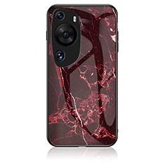 Custodia Silicone Gel Laterale Fantasia Modello Specchio Cover per Huawei P60 Art Rosso