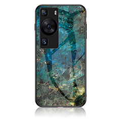 Custodia Silicone Gel Laterale Fantasia Modello Specchio Cover per Huawei P60 Blu