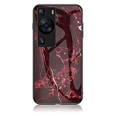 Custodia Silicone Gel Laterale Fantasia Modello Specchio Cover per Huawei P60 Pro Rosso