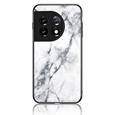 Custodia Silicone Gel Laterale Fantasia Modello Specchio Cover per OnePlus 11 5G Bianco