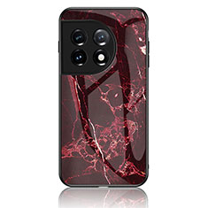 Custodia Silicone Gel Laterale Fantasia Modello Specchio Cover per OnePlus 11 5G Rosso