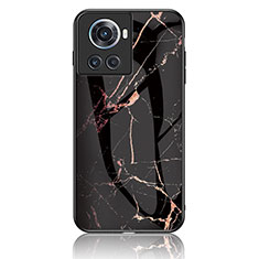 Custodia Silicone Gel Laterale Fantasia Modello Specchio Cover per OnePlus Ace 5G Oro e Nero