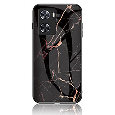 Custodia Silicone Gel Laterale Fantasia Modello Specchio Cover per OnePlus Nord N20 SE Oro e Nero