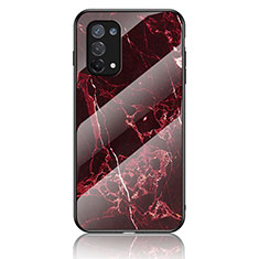 Custodia Silicone Gel Laterale Fantasia Modello Specchio Cover per Oppo A74 4G Rosso