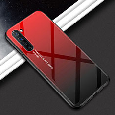 Custodia Silicone Gel Laterale Fantasia Modello Specchio Cover per Oppo F15 Rosso
