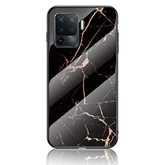 Custodia Silicone Gel Laterale Fantasia Modello Specchio Cover per Oppo F19 Pro Oro e Nero