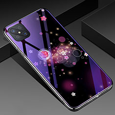 Custodia Silicone Gel Laterale Fantasia Modello Specchio Cover per Oppo Reno4 Z 5G Viola