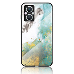 Custodia Silicone Gel Laterale Fantasia Modello Specchio Cover per Oppo Reno7 Lite 5G Verde