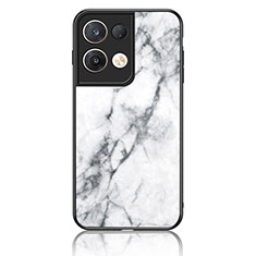 Custodia Silicone Gel Laterale Fantasia Modello Specchio Cover per Oppo Reno8 Pro 5G Bianco