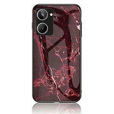 Custodia Silicone Gel Laterale Fantasia Modello Specchio Cover per Realme 10 4G Rosso