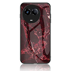 Custodia Silicone Gel Laterale Fantasia Modello Specchio Cover per Realme 11X 5G Rosso