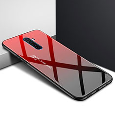 Custodia Silicone Gel Laterale Fantasia Modello Specchio Cover per Realme X2 Pro Rosso