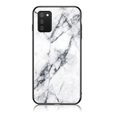 Custodia Silicone Gel Laterale Fantasia Modello Specchio Cover per Samsung Galaxy A02s Bianco