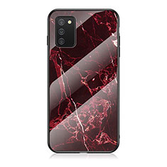 Custodia Silicone Gel Laterale Fantasia Modello Specchio Cover per Samsung Galaxy A03s Rosso