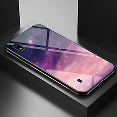 Custodia Silicone Gel Laterale Fantasia Modello Specchio Cover per Samsung Galaxy A10 Viola
