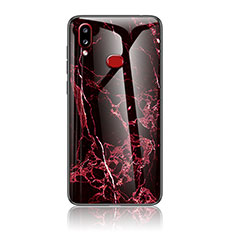 Custodia Silicone Gel Laterale Fantasia Modello Specchio Cover per Samsung Galaxy A10s Rosso