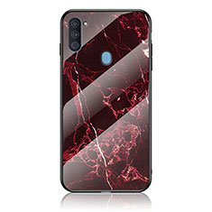 Custodia Silicone Gel Laterale Fantasia Modello Specchio Cover per Samsung Galaxy A11 Rosso