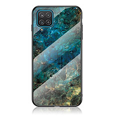 Custodia Silicone Gel Laterale Fantasia Modello Specchio Cover per Samsung Galaxy A12 Nacho Blu