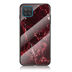 Custodia Silicone Gel Laterale Fantasia Modello Specchio Cover per Samsung Galaxy A12 Nacho Rosso