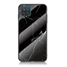 Custodia Silicone Gel Laterale Fantasia Modello Specchio Cover per Samsung Galaxy A12 Nero
