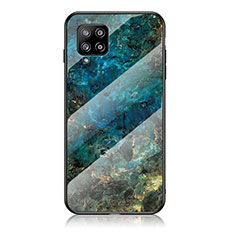 Custodia Silicone Gel Laterale Fantasia Modello Specchio Cover per Samsung Galaxy A42 5G Blu