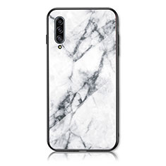 Custodia Silicone Gel Laterale Fantasia Modello Specchio Cover per Samsung Galaxy A50 Bianco