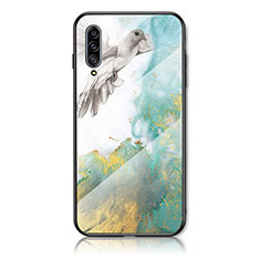 Custodia Silicone Gel Laterale Fantasia Modello Specchio Cover per Samsung Galaxy A50 Verde