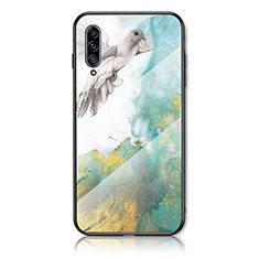 Custodia Silicone Gel Laterale Fantasia Modello Specchio Cover per Samsung Galaxy A50S Verde