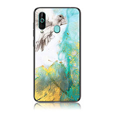 Custodia Silicone Gel Laterale Fantasia Modello Specchio Cover per Samsung Galaxy A60 Verde